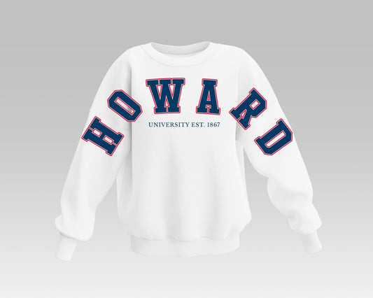 WHITE HOWARD BADDIE FULL SWEATSHIRT